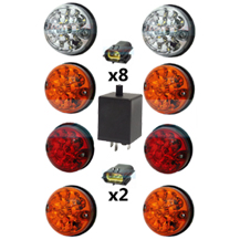 Land Rover Defender Traditional Coloured 73mm LED Lamp/Light Upgrade Kit RDX As Wipac DA1192
